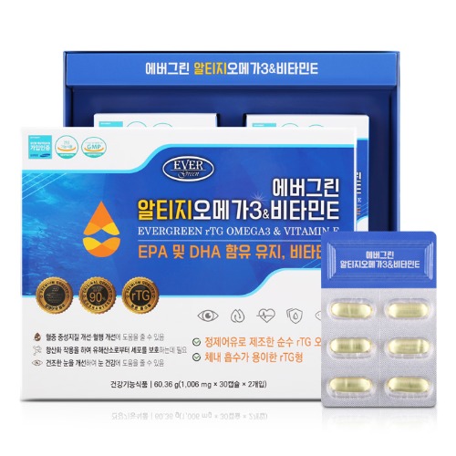 에버그린 알티지오메가3&amp;비타민E / 1,006mg x 60캡슐